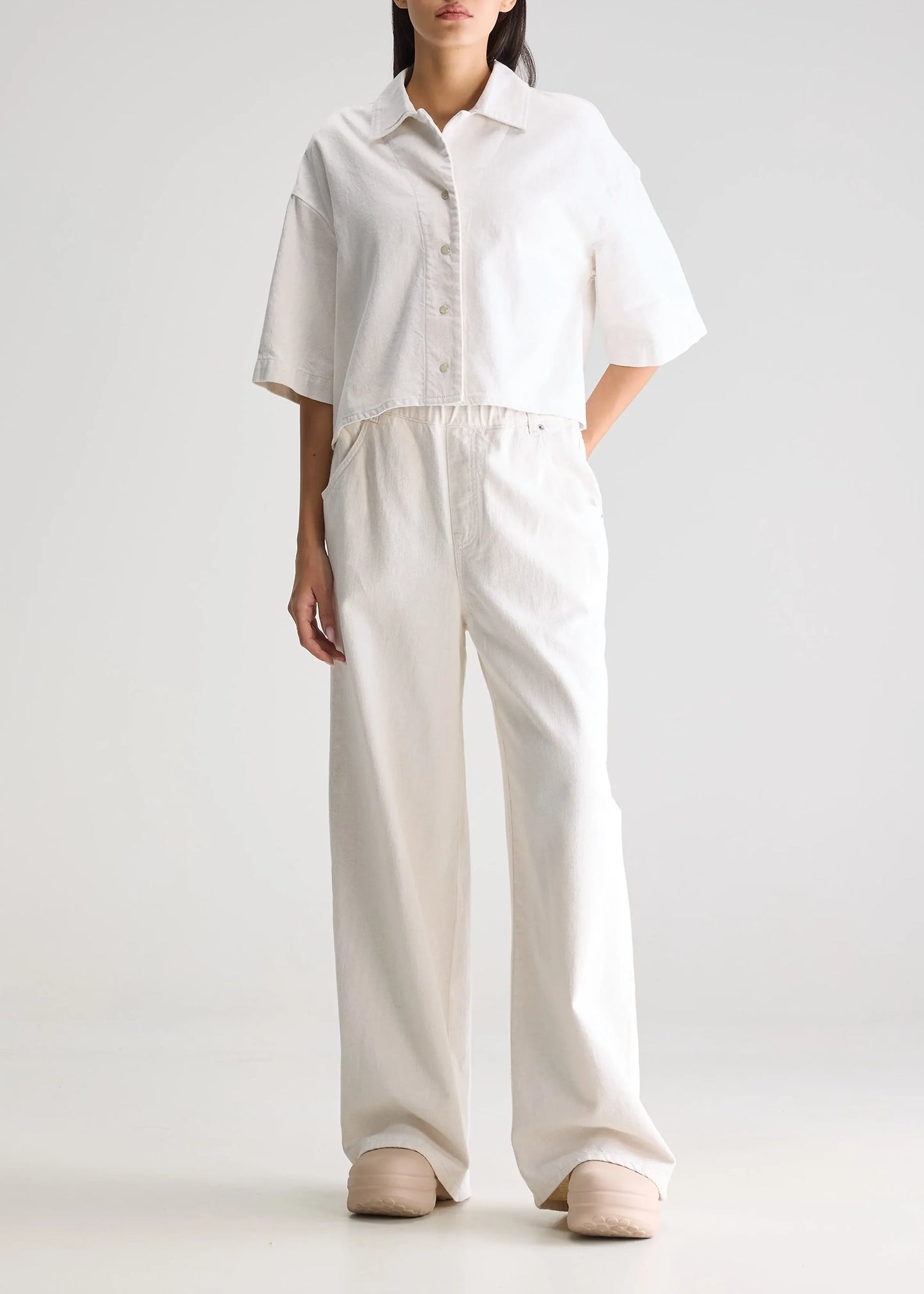 Bellerose-Pool-cropped-denim-Shirt