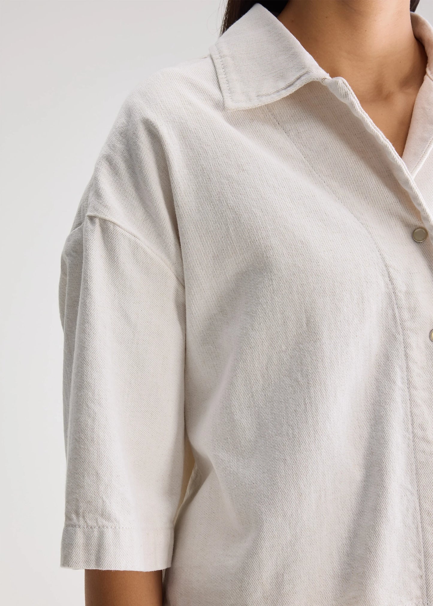 Bellerose-Pool-cropped-denim-Shirt