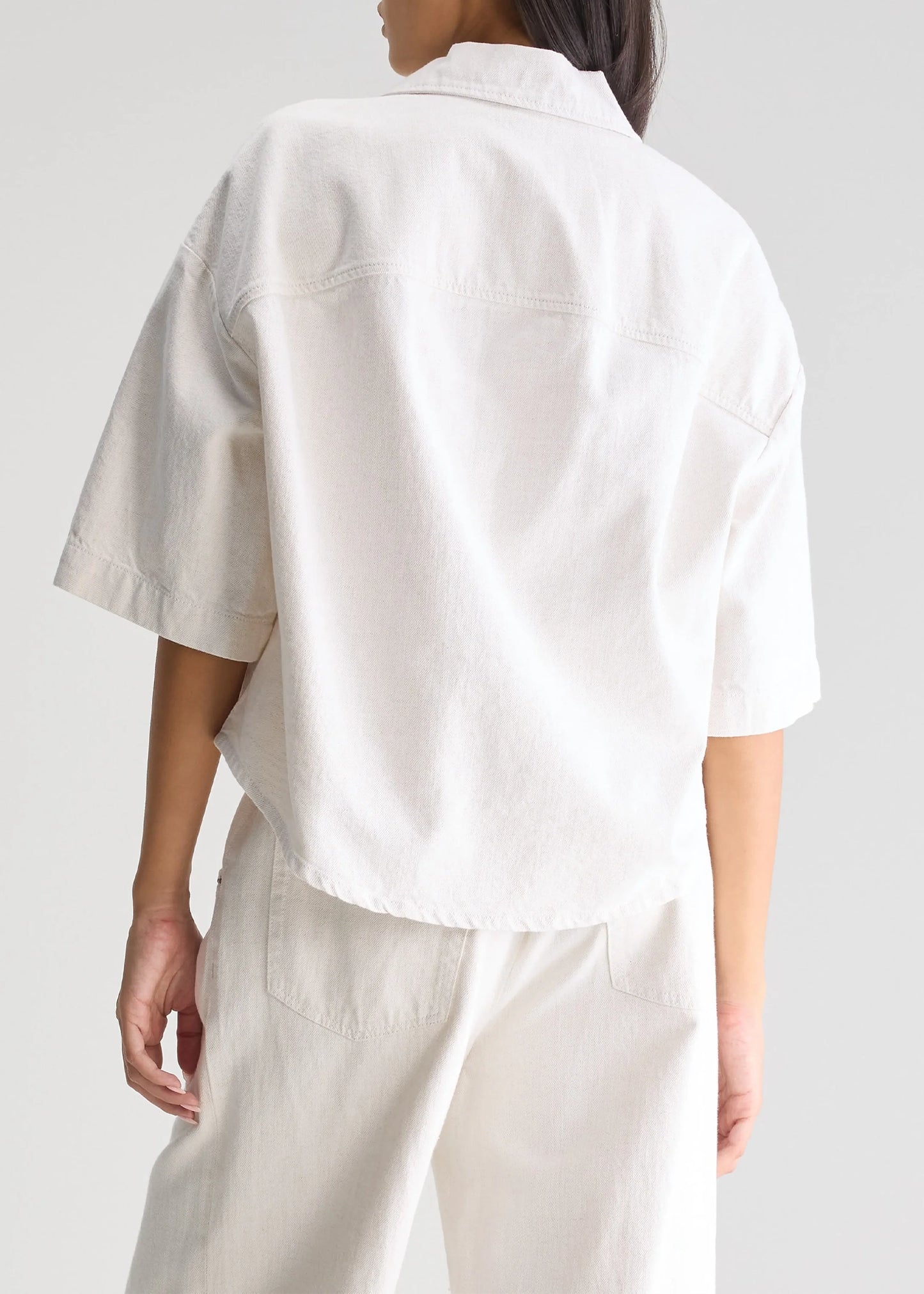 Bellerose-Pool-cropped-denim-Shirt