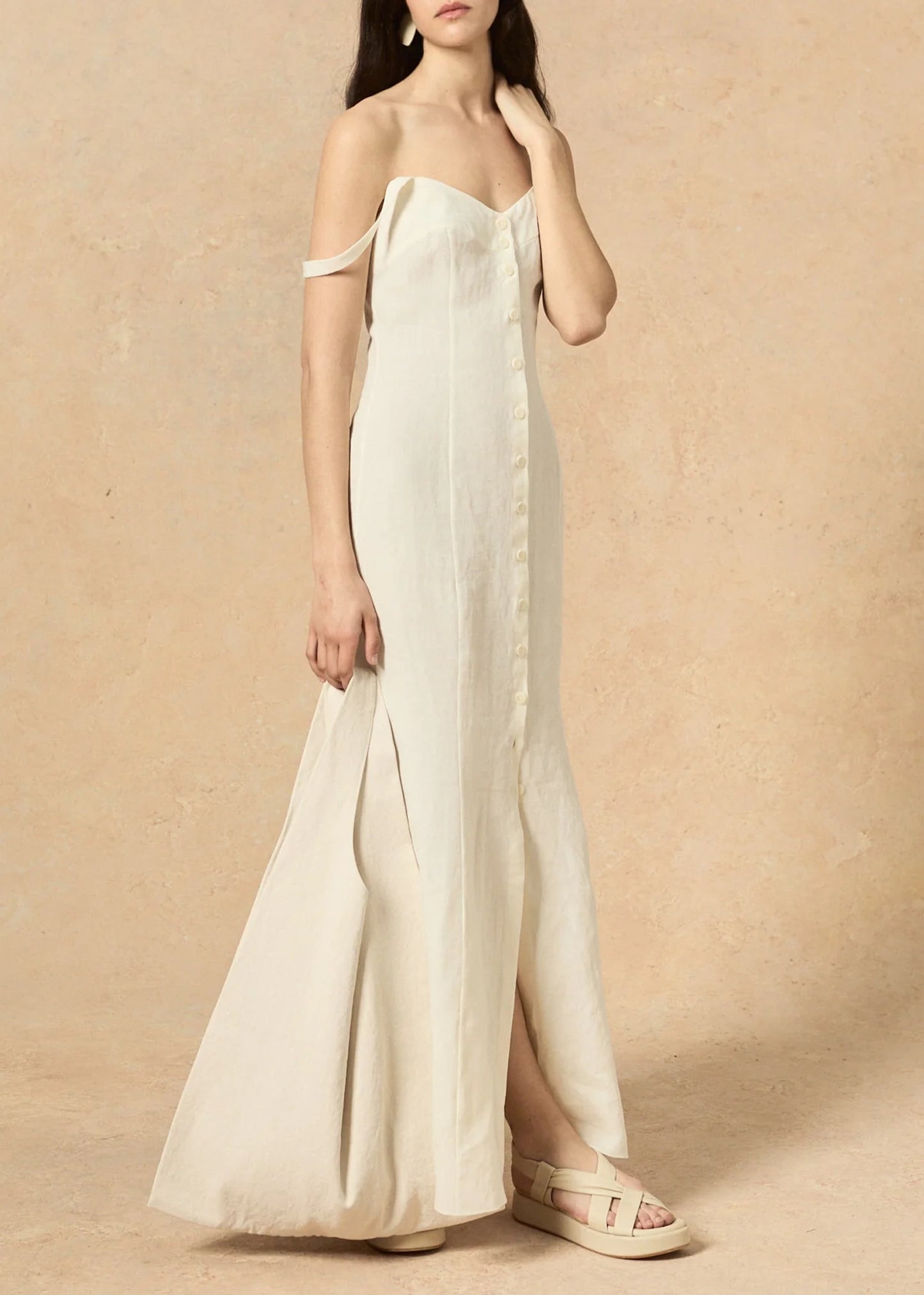 Cortana-Bambina-Ivory-Linen-Dress