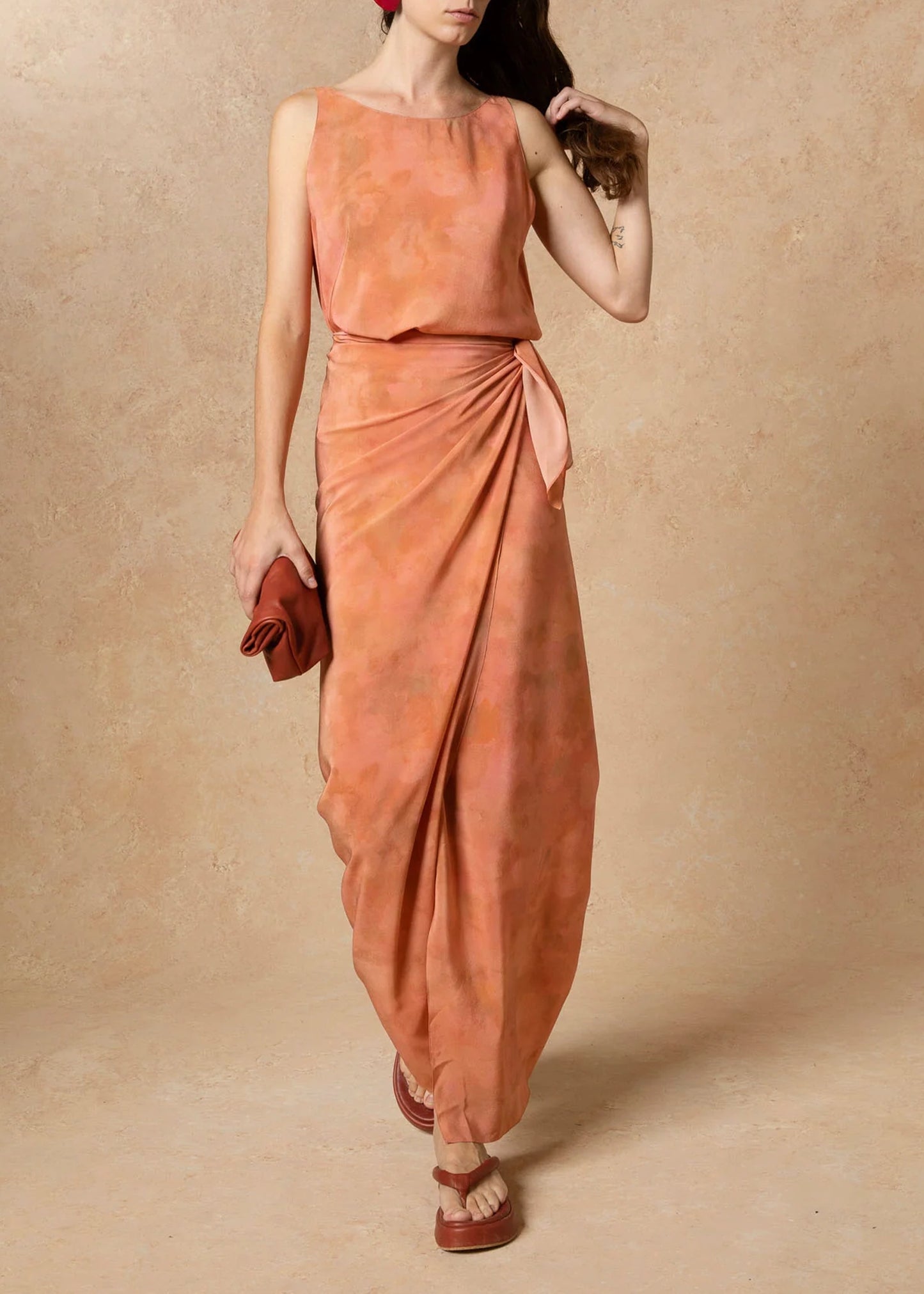 Cortana-Malena-Rose-Print-Silk-Dress