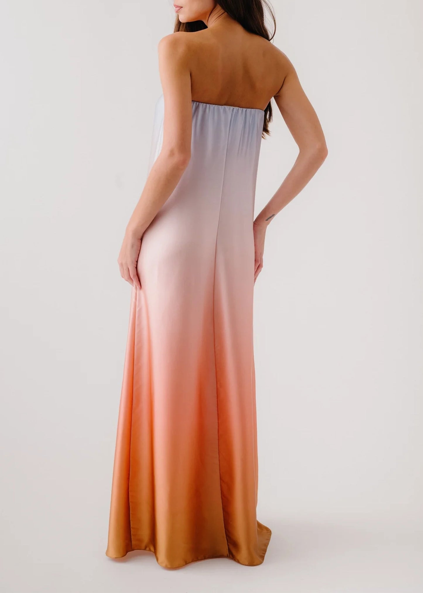 Sablyn-ARDEN-STRAPLESS-SILK-OMBRE-MAXI-DRESS-MELON