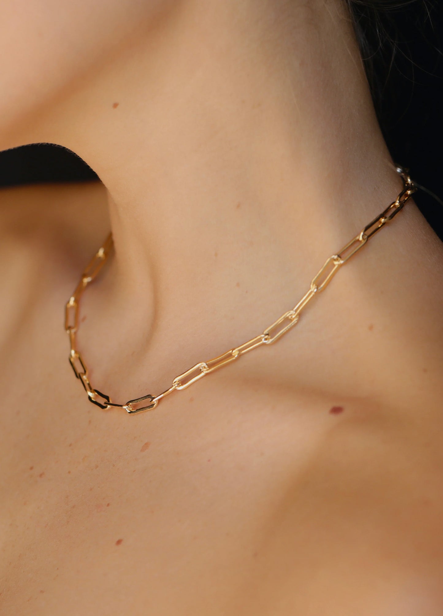 Mara-scalise-rectangle-link-chain-choker-gold-filled
