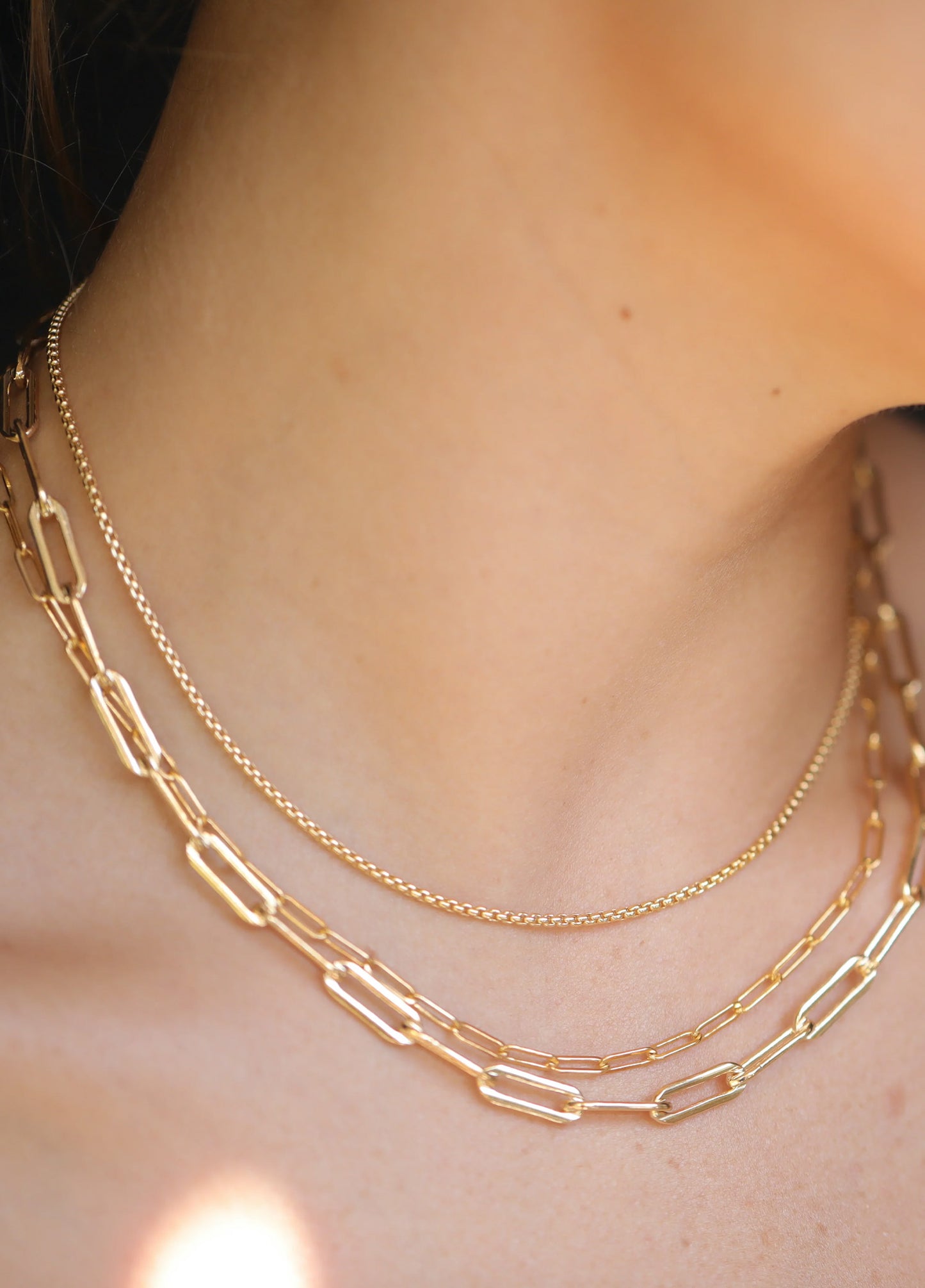 Mara-scalise-rectangle-link-chain-choker-gold-filled