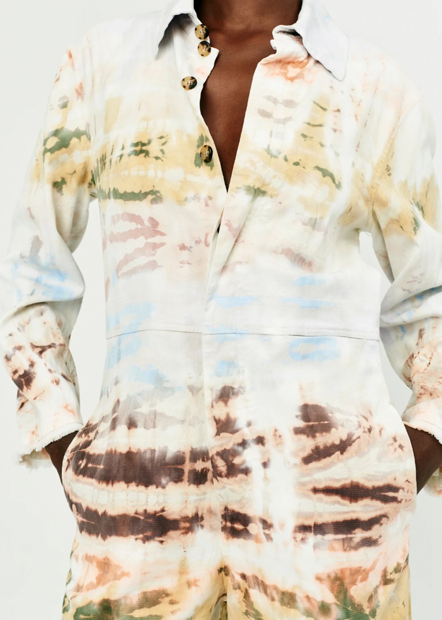 Raquel Allegra_Raquel Allegra Red Yellow Cliffs Tie Dye Union Suit_Rancho Work Wear