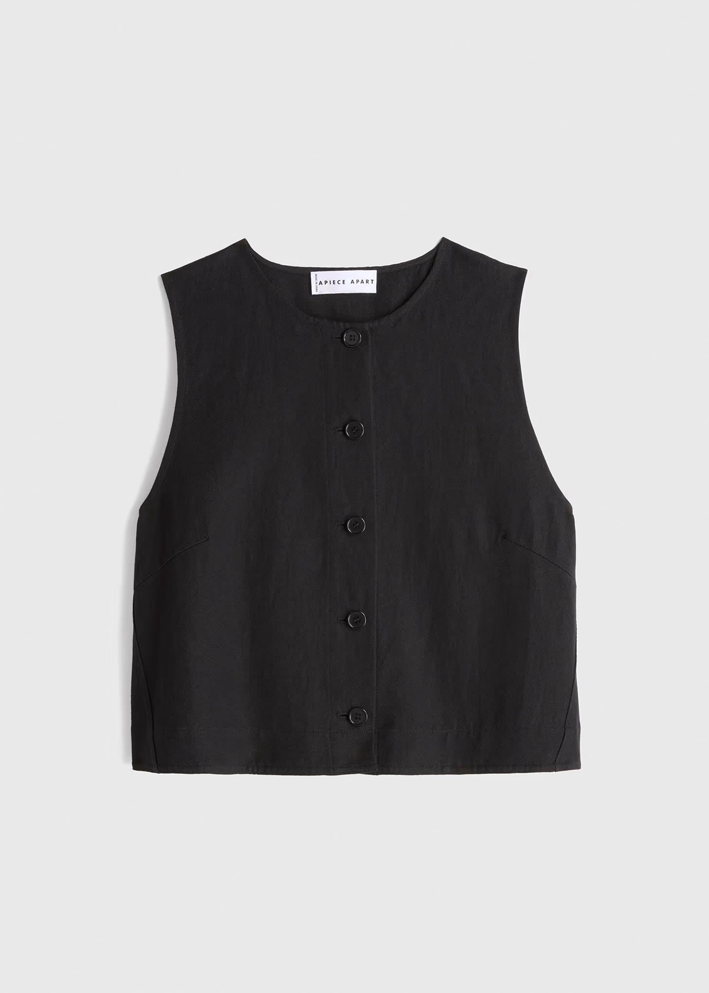 Apiece-Apart-Godet-Tank-Black