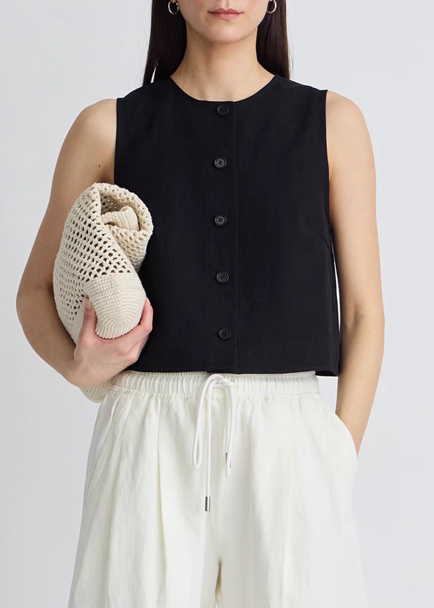 Apiece-Apart-Godet-Tank-Black