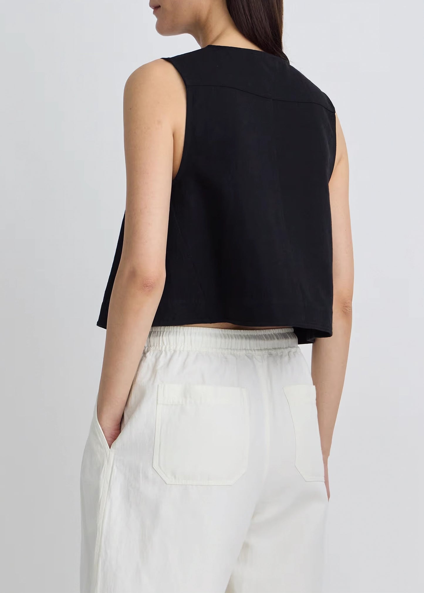 Apiece-Apart-Godet-Tank-Black