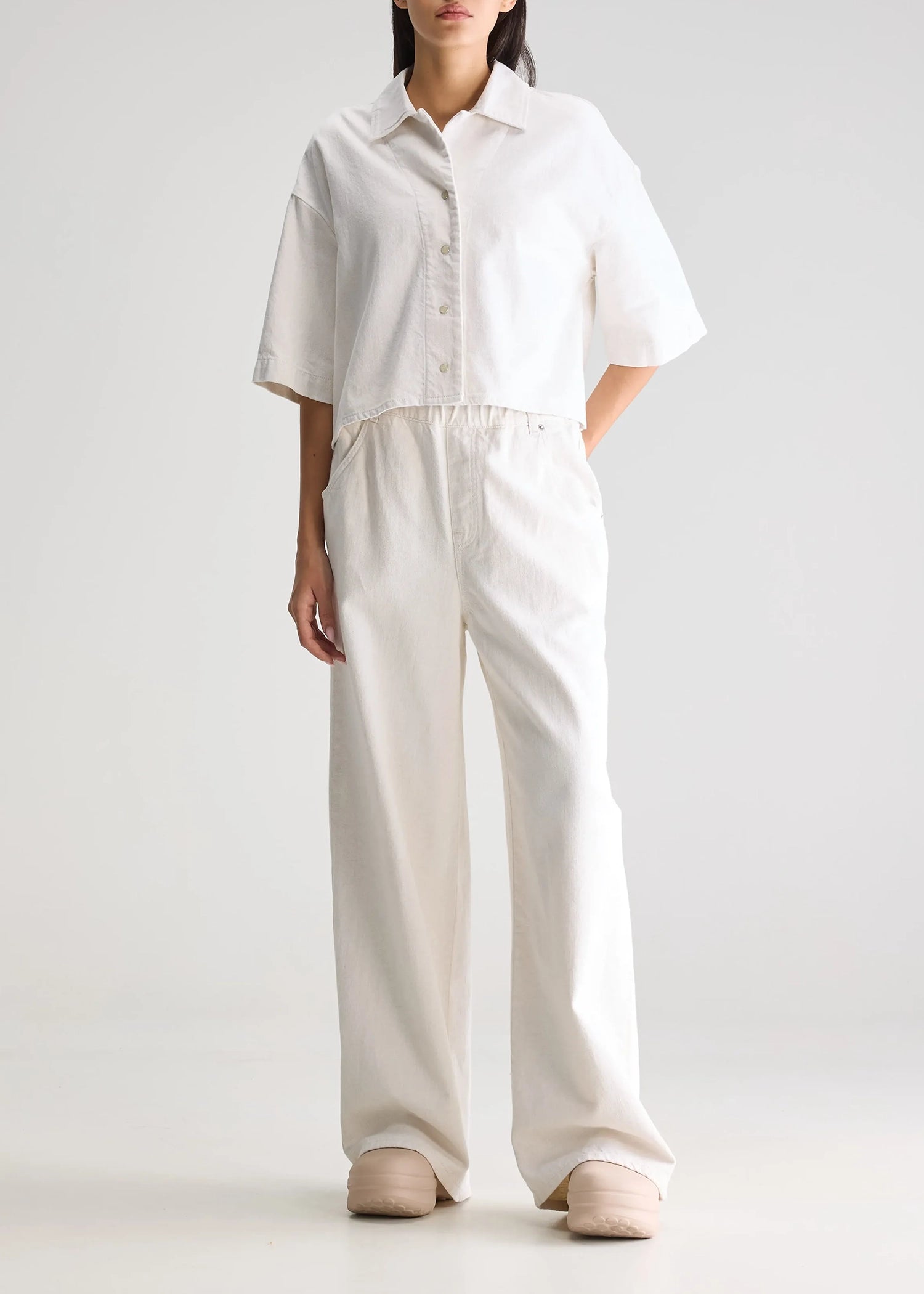 Bellerose-Pool-cropped-denim-Shirt