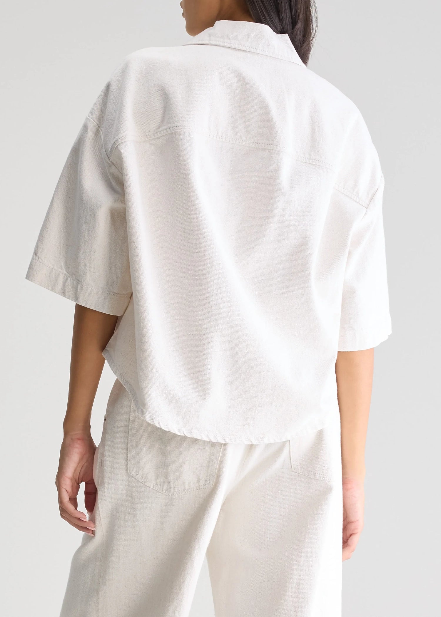 Bellerose-Pool-cropped-denim-Shirt