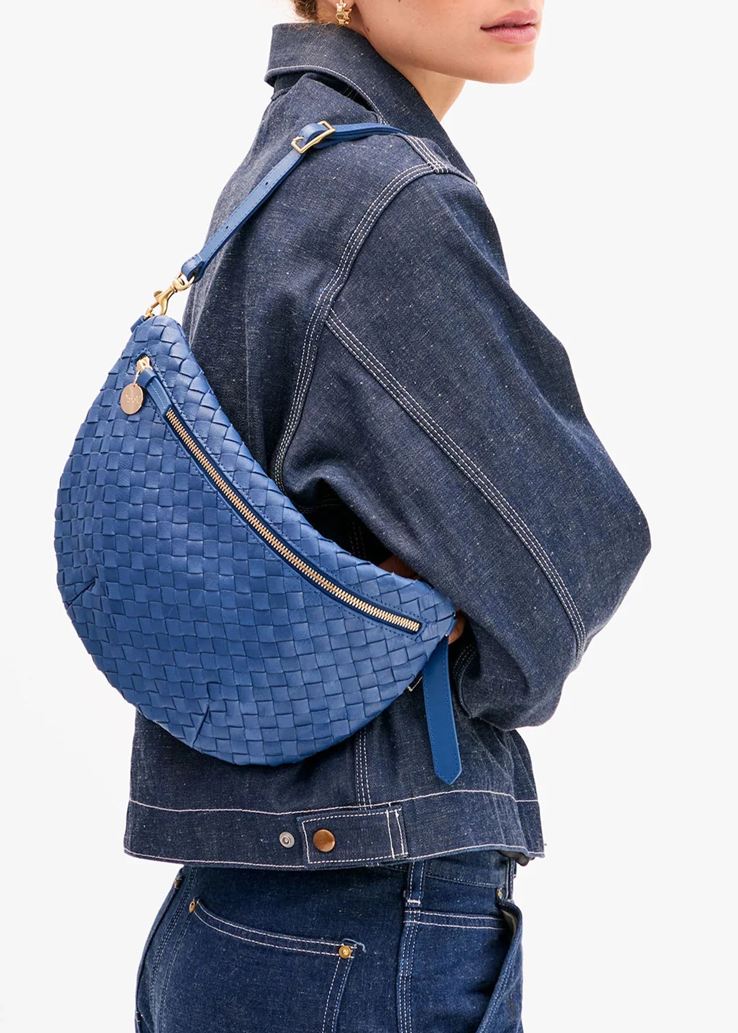 Clare-V-Grande-Fanny-French-Blue-Diagonal-Woven