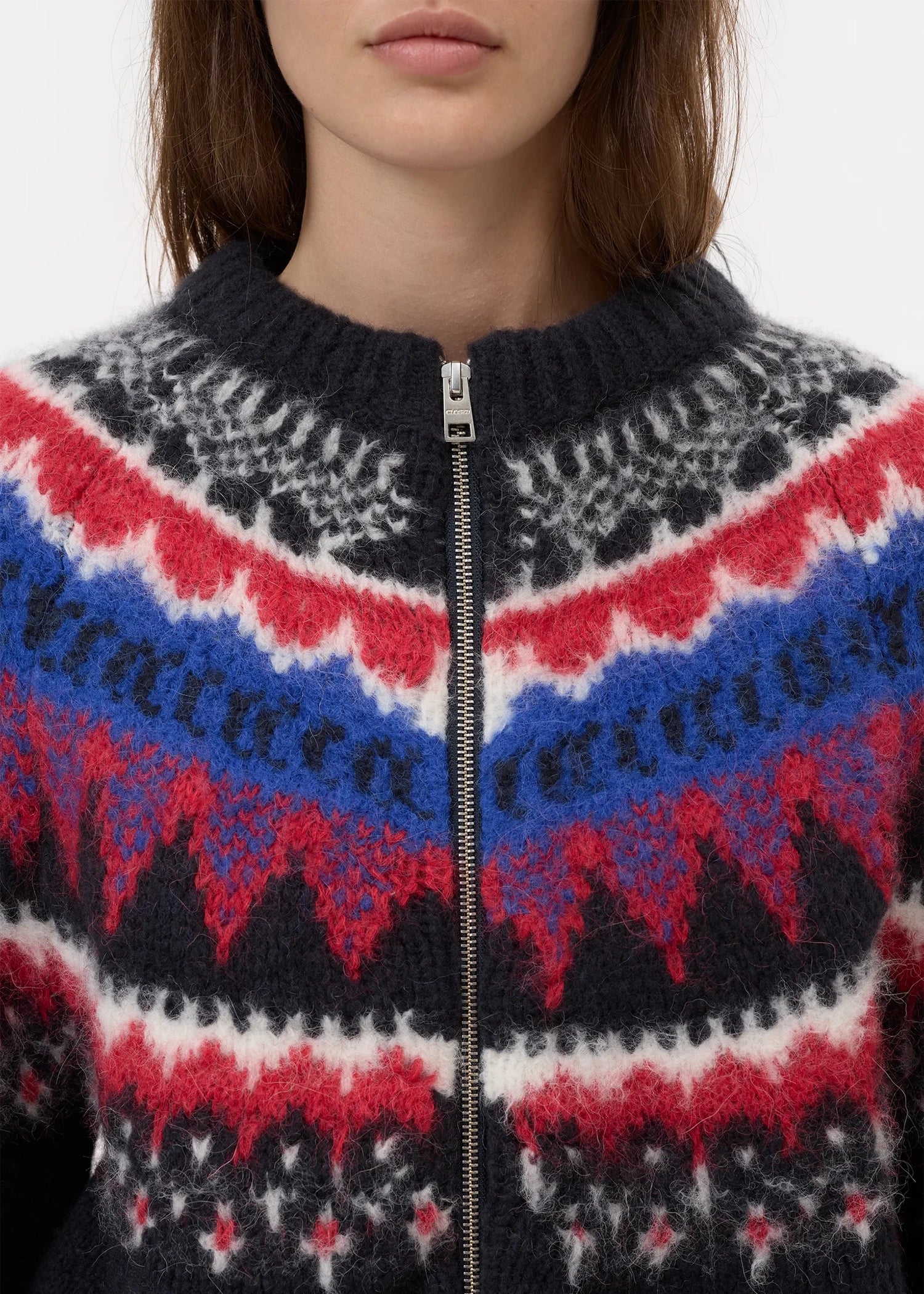 Closed-Cropped-jacquard-zip-cardigan