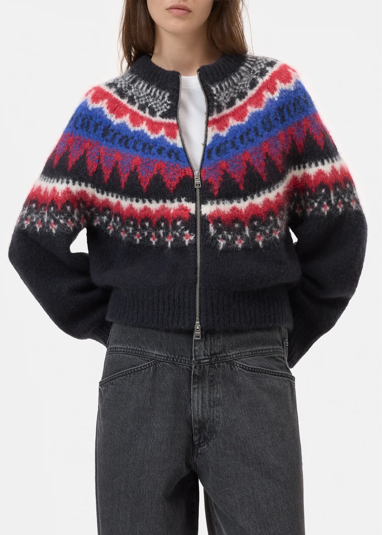 Closed-Cropped-jacquard-zip-cardigan