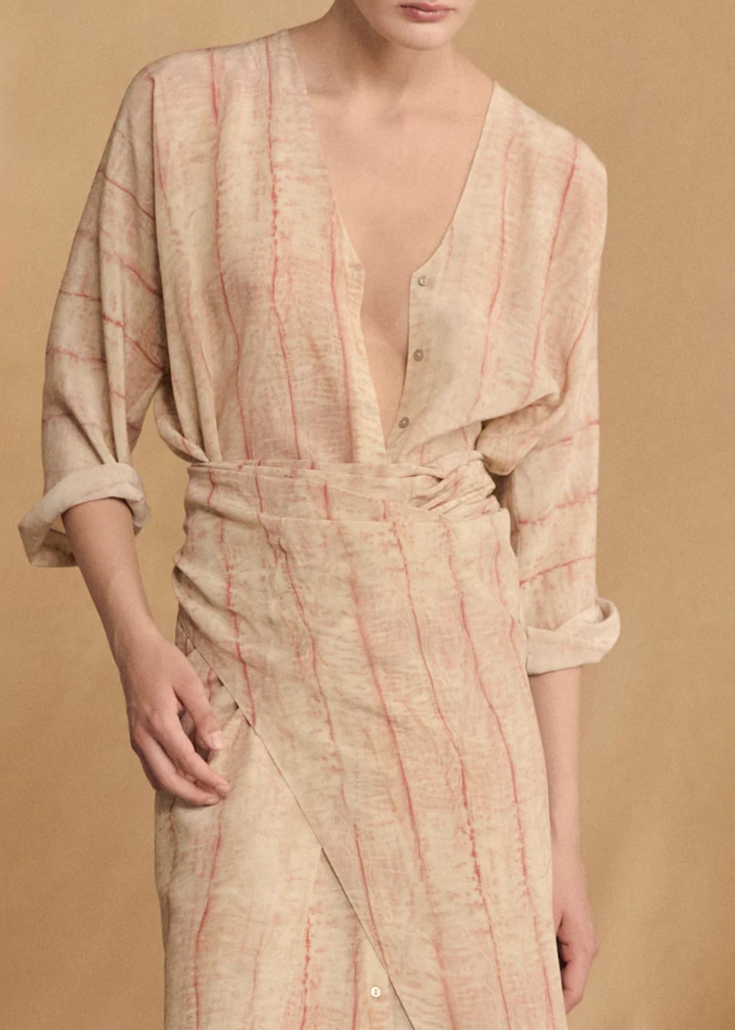Cortana-Antibes-Irony-Print-Silk-Dress