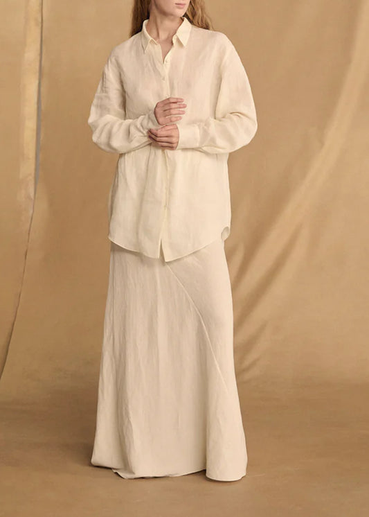 Cortana-Dennis-ivory-oversized-ramie-shirt
