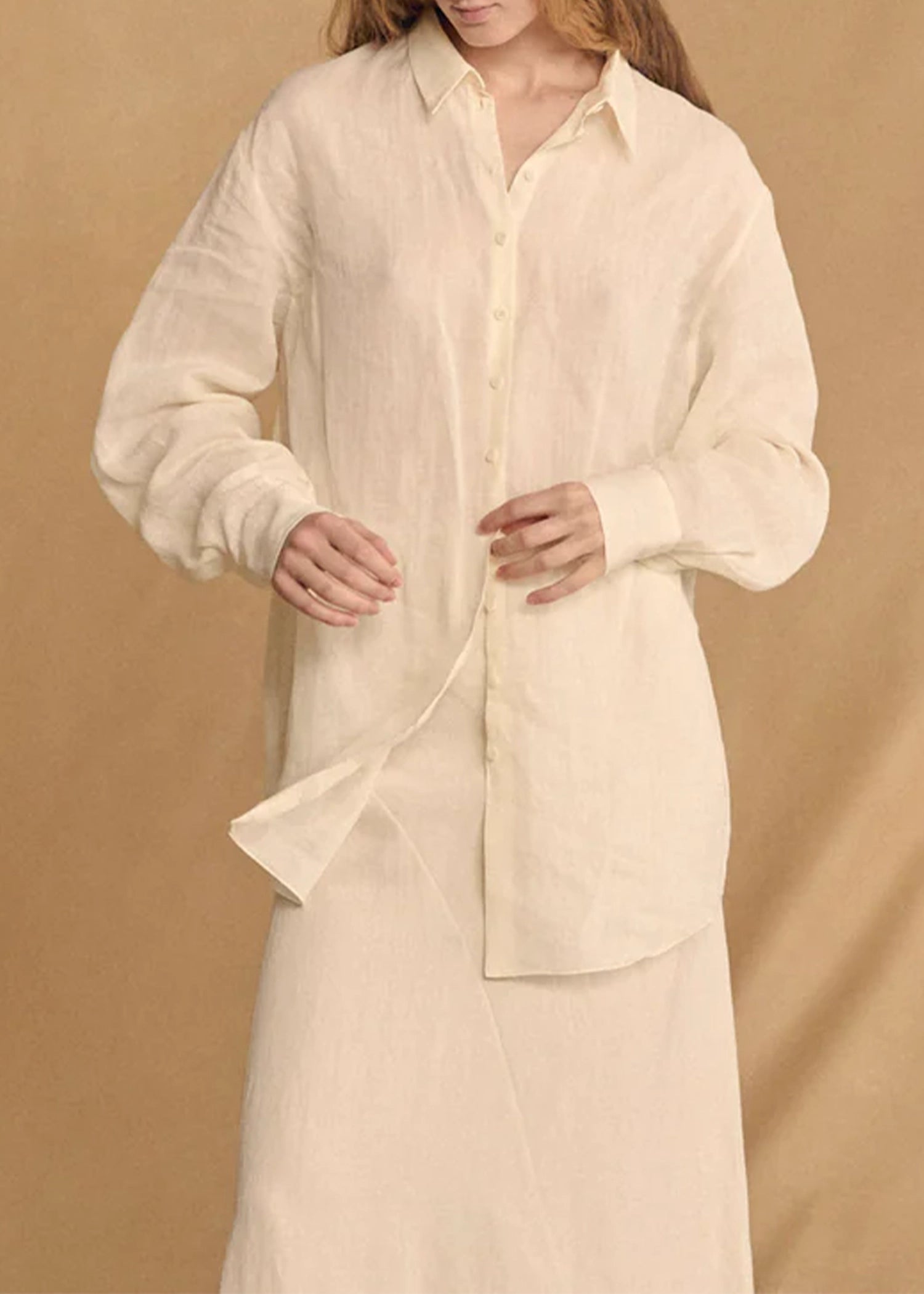 Cortana-Dennis-ivory-oversized-ramie-shirt