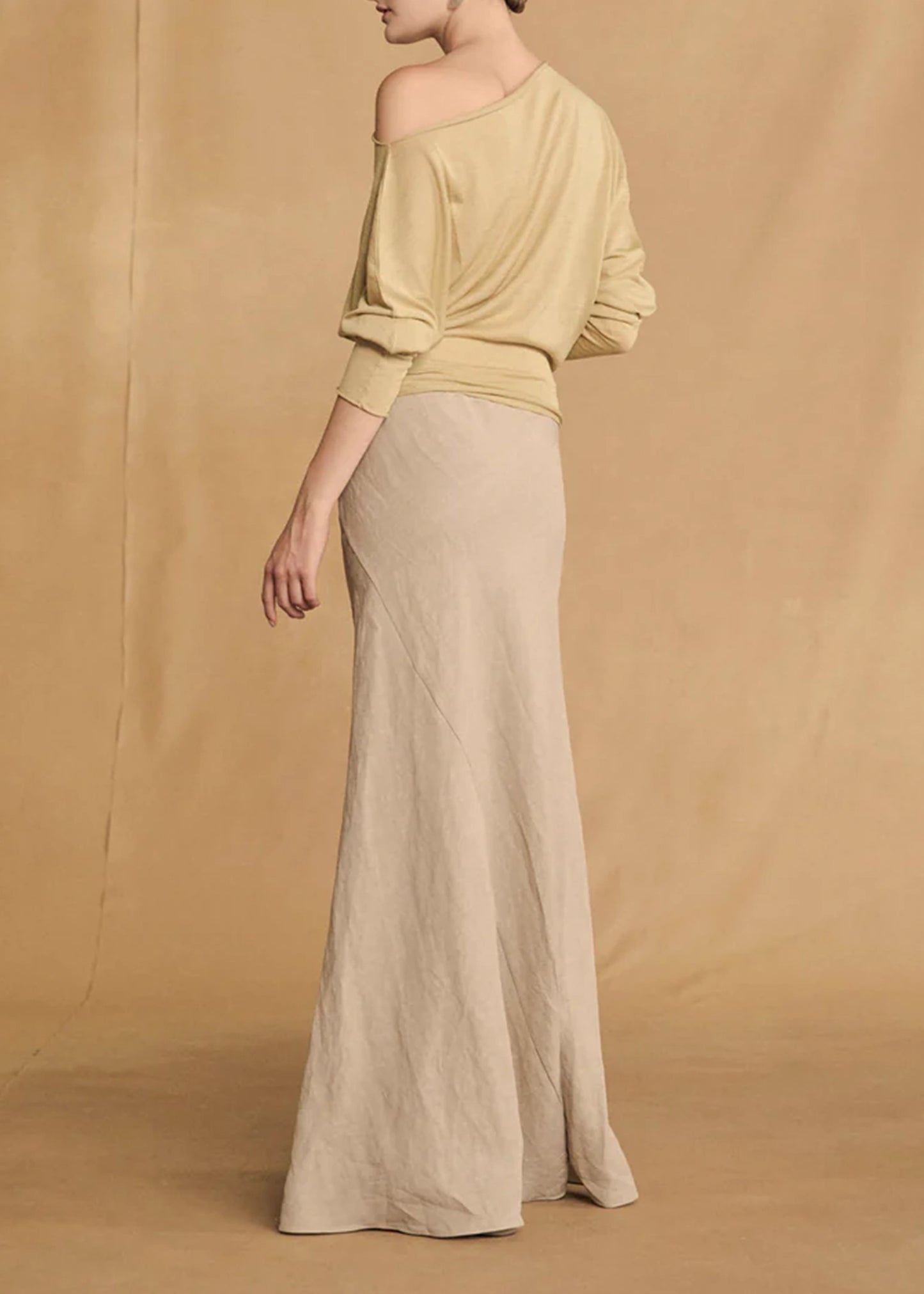 Cortana-Fania-Stone-Linen-Viscose-Skirt