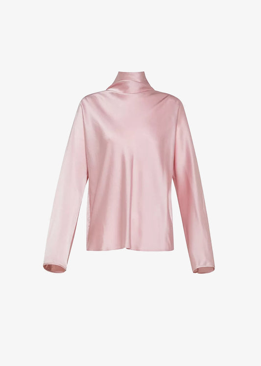 Forte-Forte-Funnel-Neck-Blouse-Silk-Satin-Rose