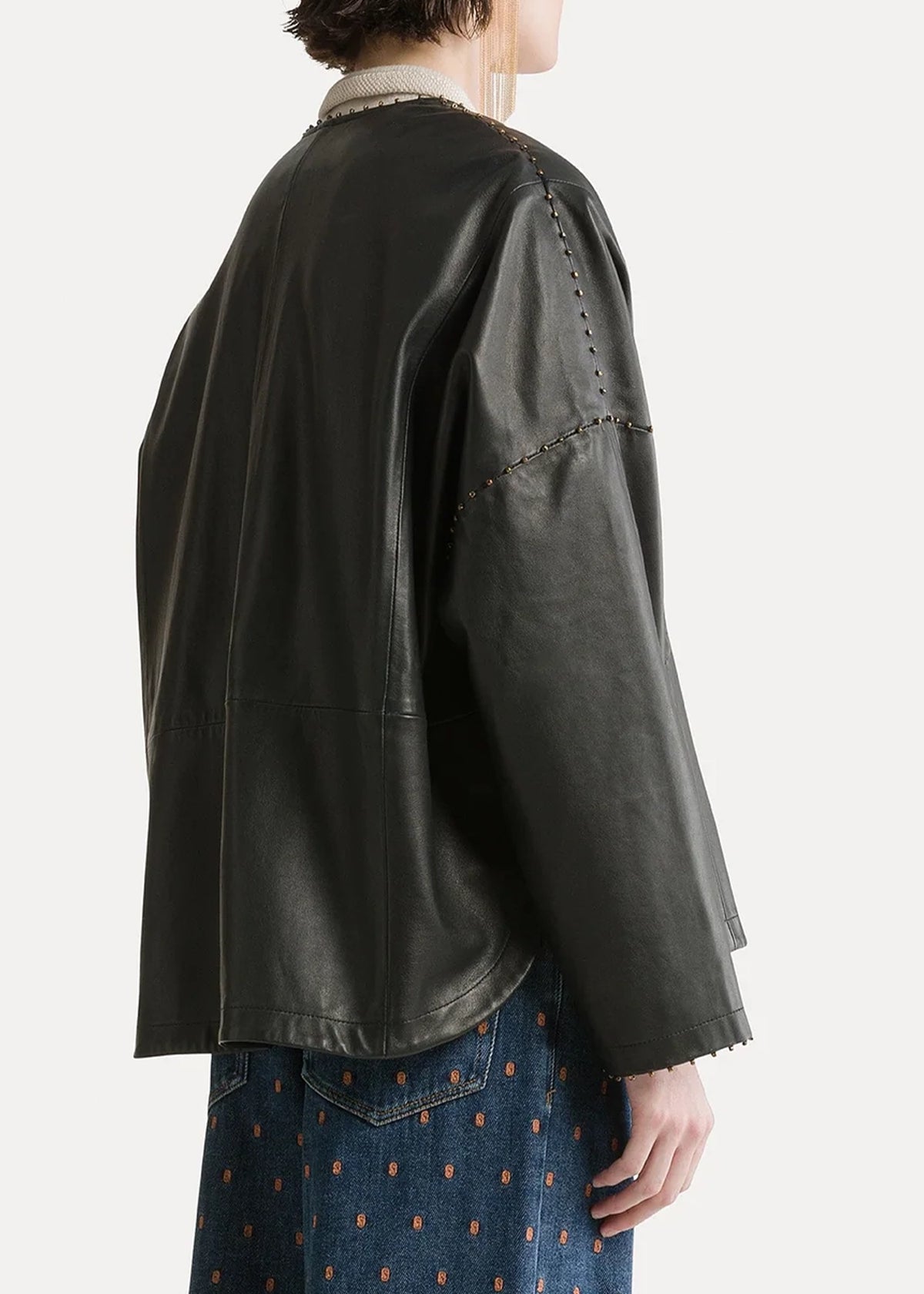 Forte-Forte-beaded-nappa-leather-kimono-jacket-petrole