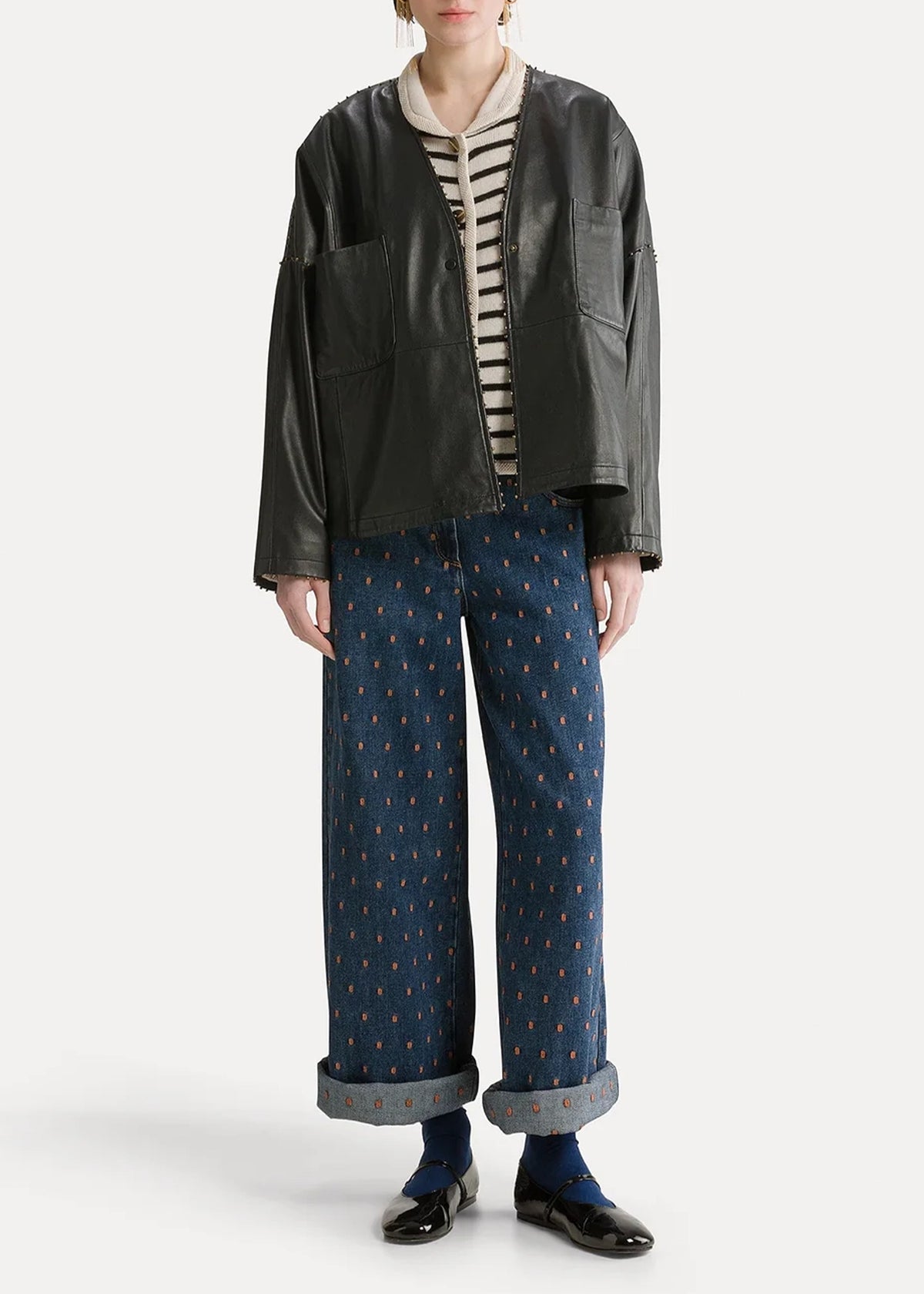 Forte-Forte-beaded-nappa-leather-kimono-jacket-petrole