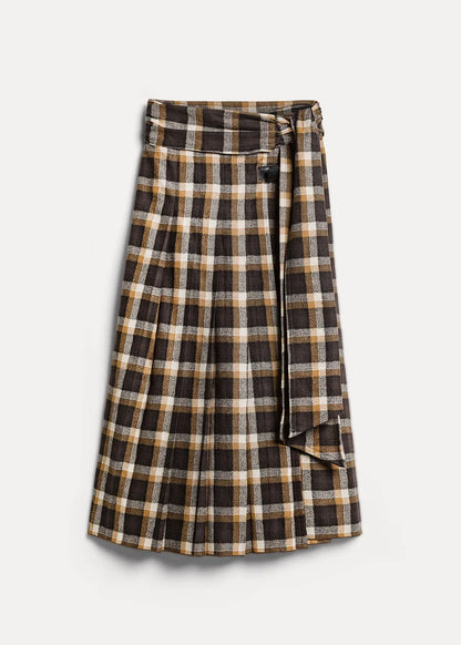 Forte-Forte-highland-tartan-wool kilt-gold