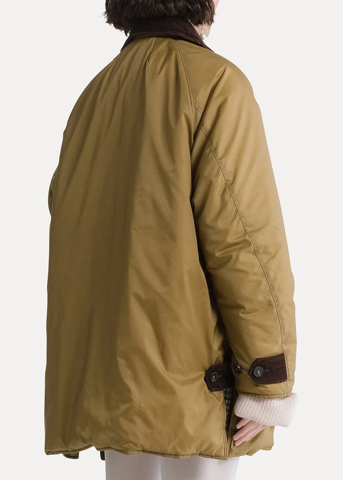 Forte-Forte-nylon-midi-british-jacket-with-corduroy-details