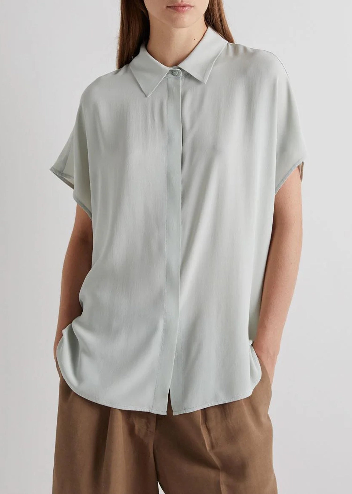 Meimeij-blouse-Soft Shirt-with-Dropped-Shoulders