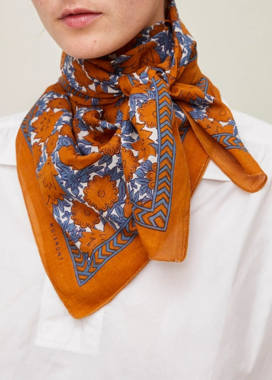 Moismont-cotton-scarf-N°680-Terracotta