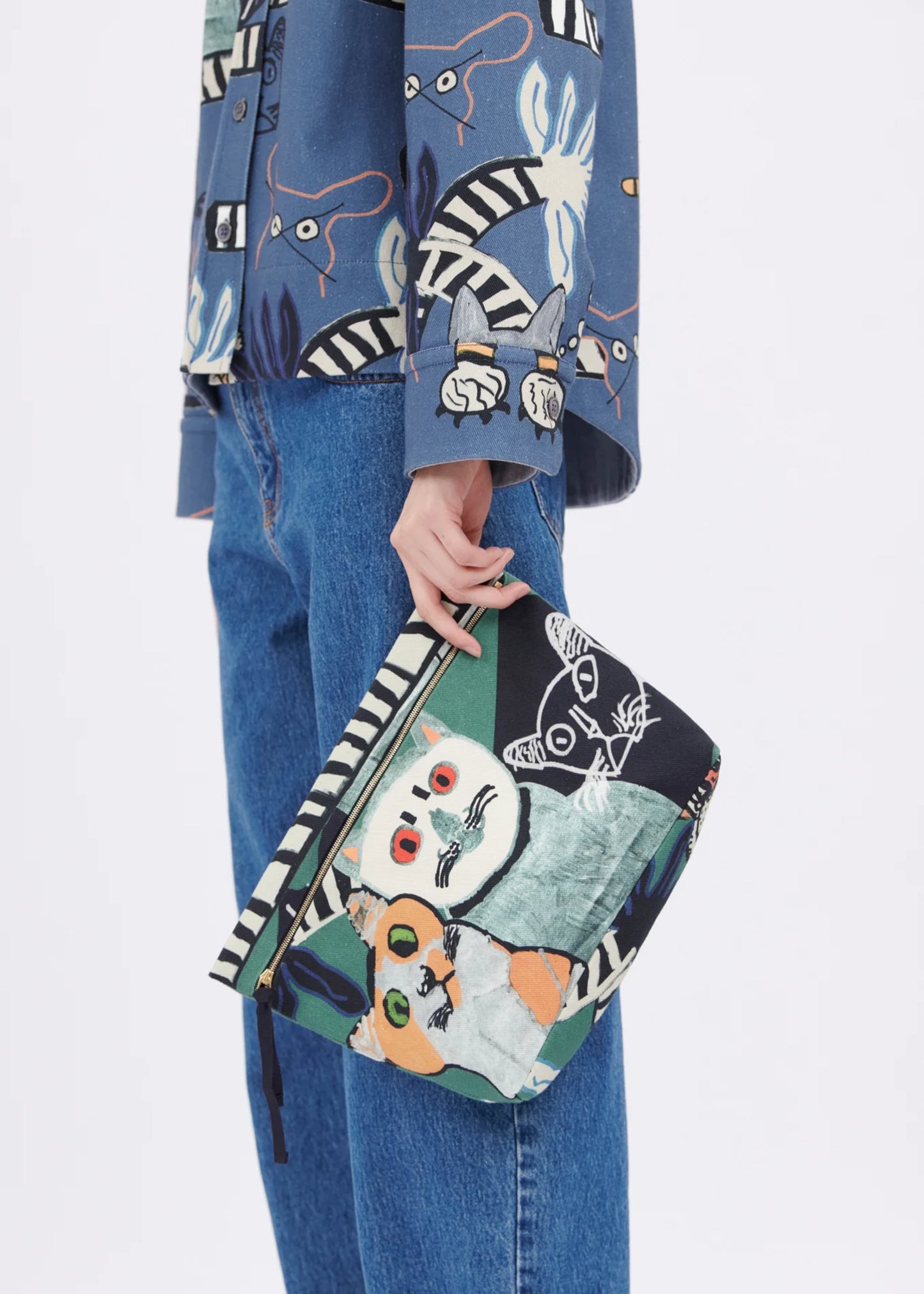 Odeeh-Cats-Tigers-Gabardine-Bag-Opal-Green