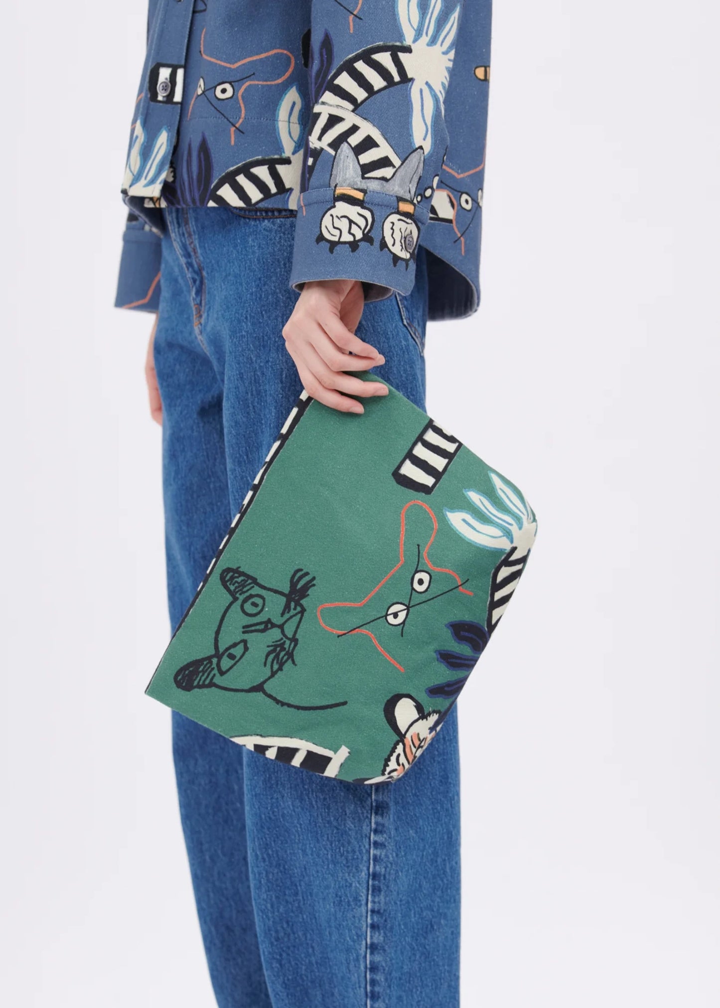 Odeeh-Cats-Tigers-Gabardine-Bag-Opal-Green