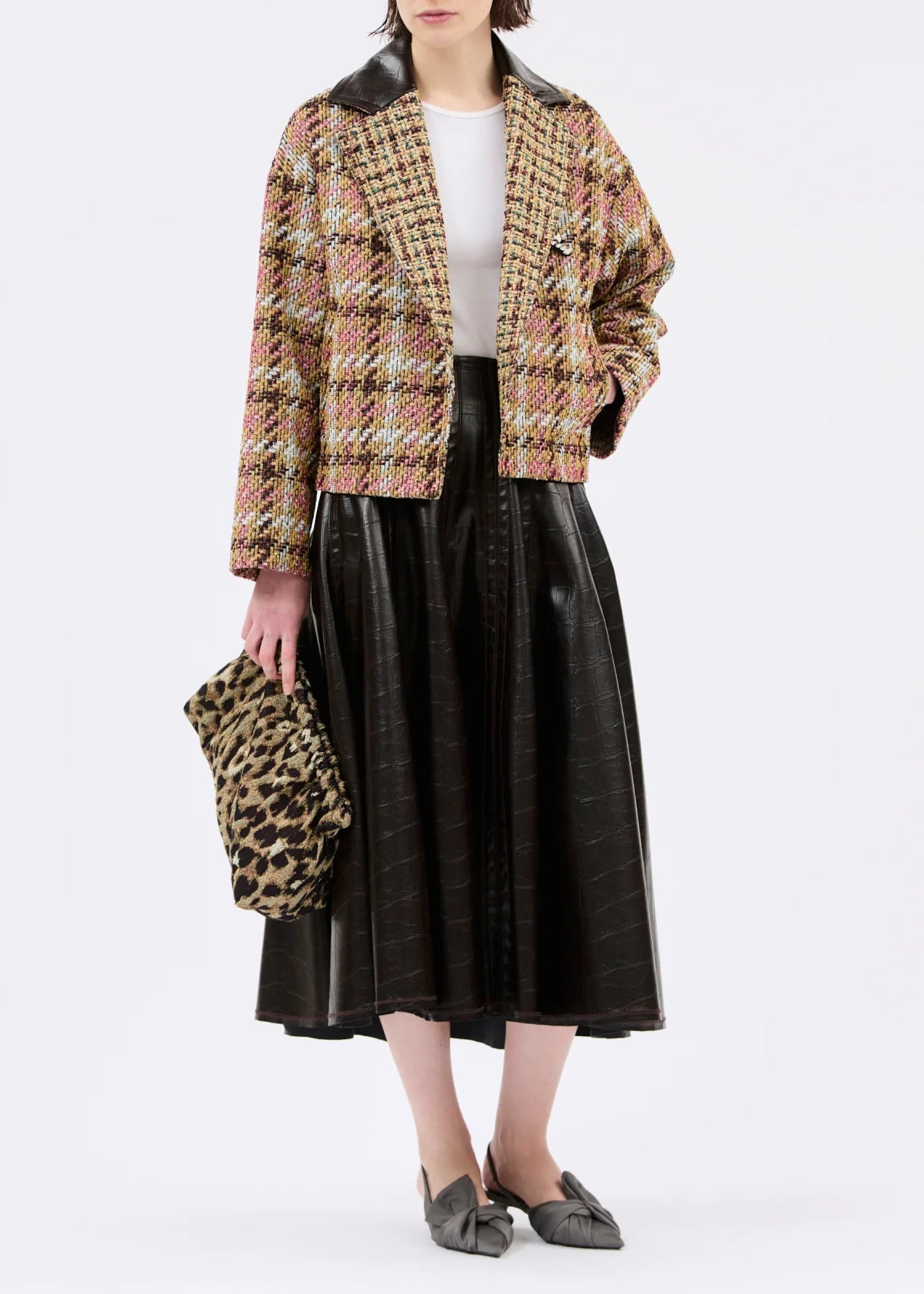 Odeeh-Jacquard-Leo-Clutch-Brown-Olive