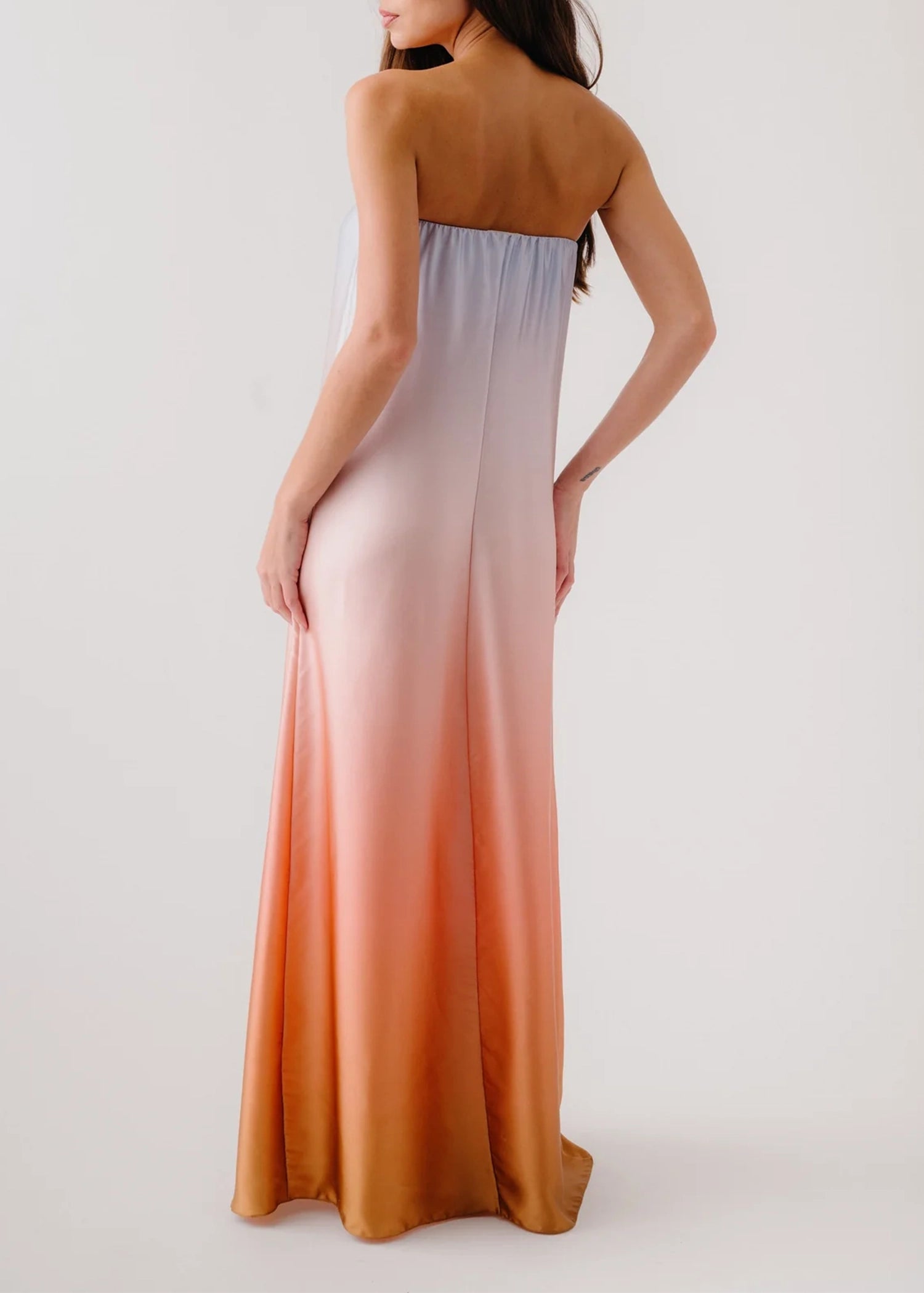 Sablyn-ARDEN-STRAPLESS-SILK-OMBRE-MAXI-DRESS-MELON