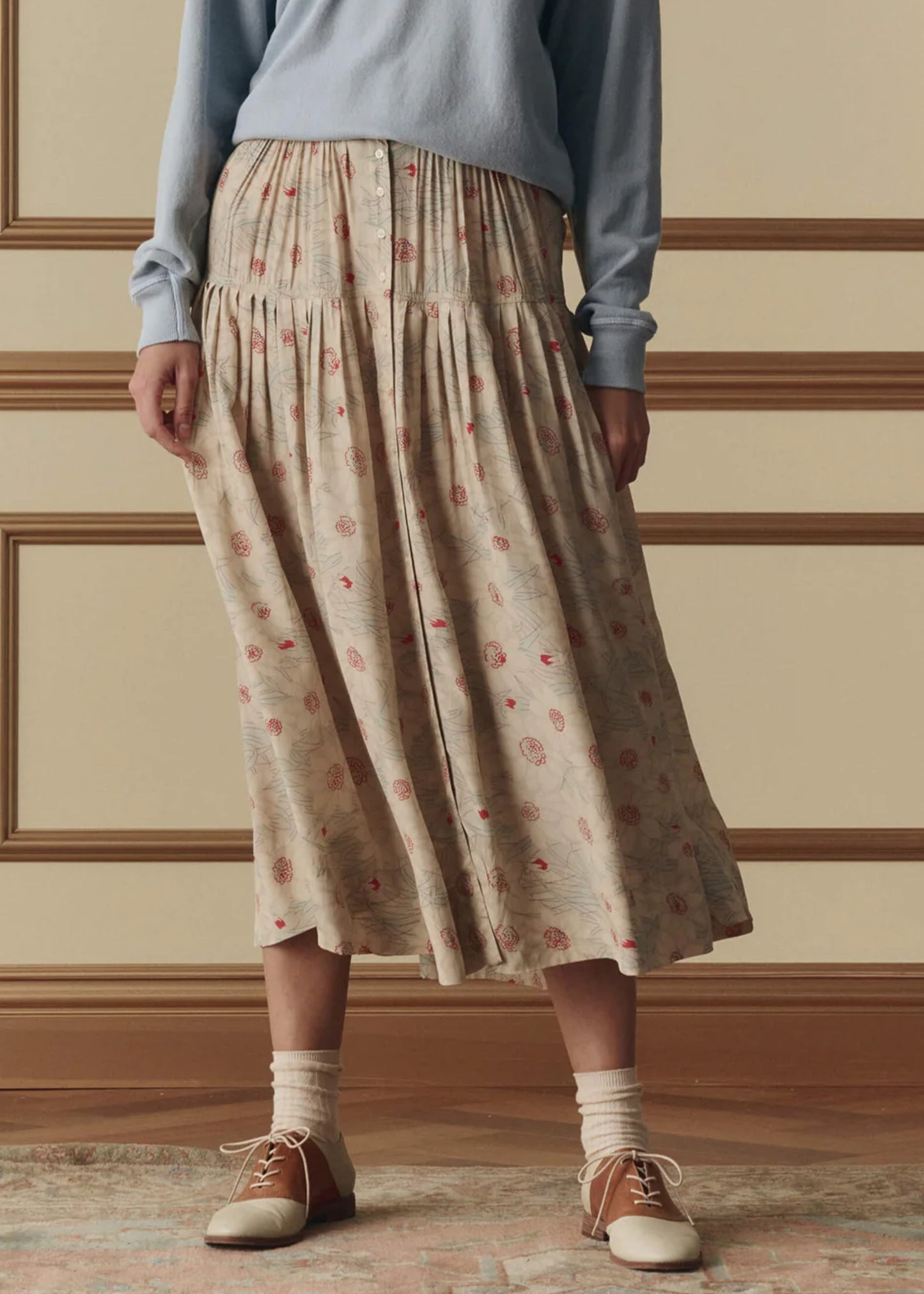 The-Great-The-Highland-Skirt-Champagne-Scattered-Bloom