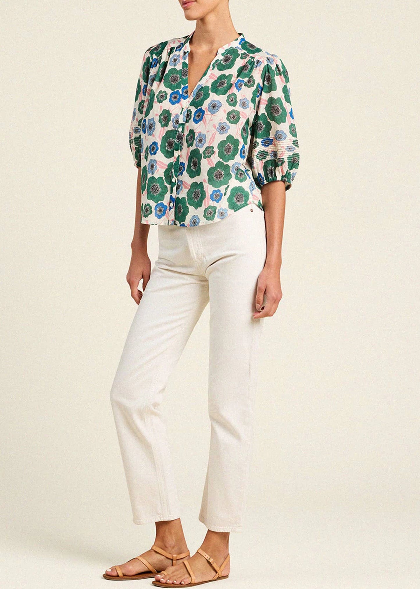 Trovata-Loren-Blouse-green-house-bloom