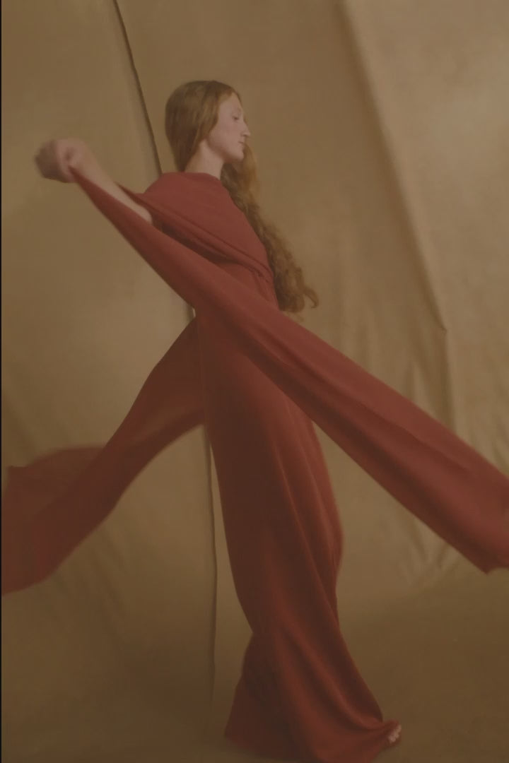 Cortana-Luana-Carmine-red-silk-dress
