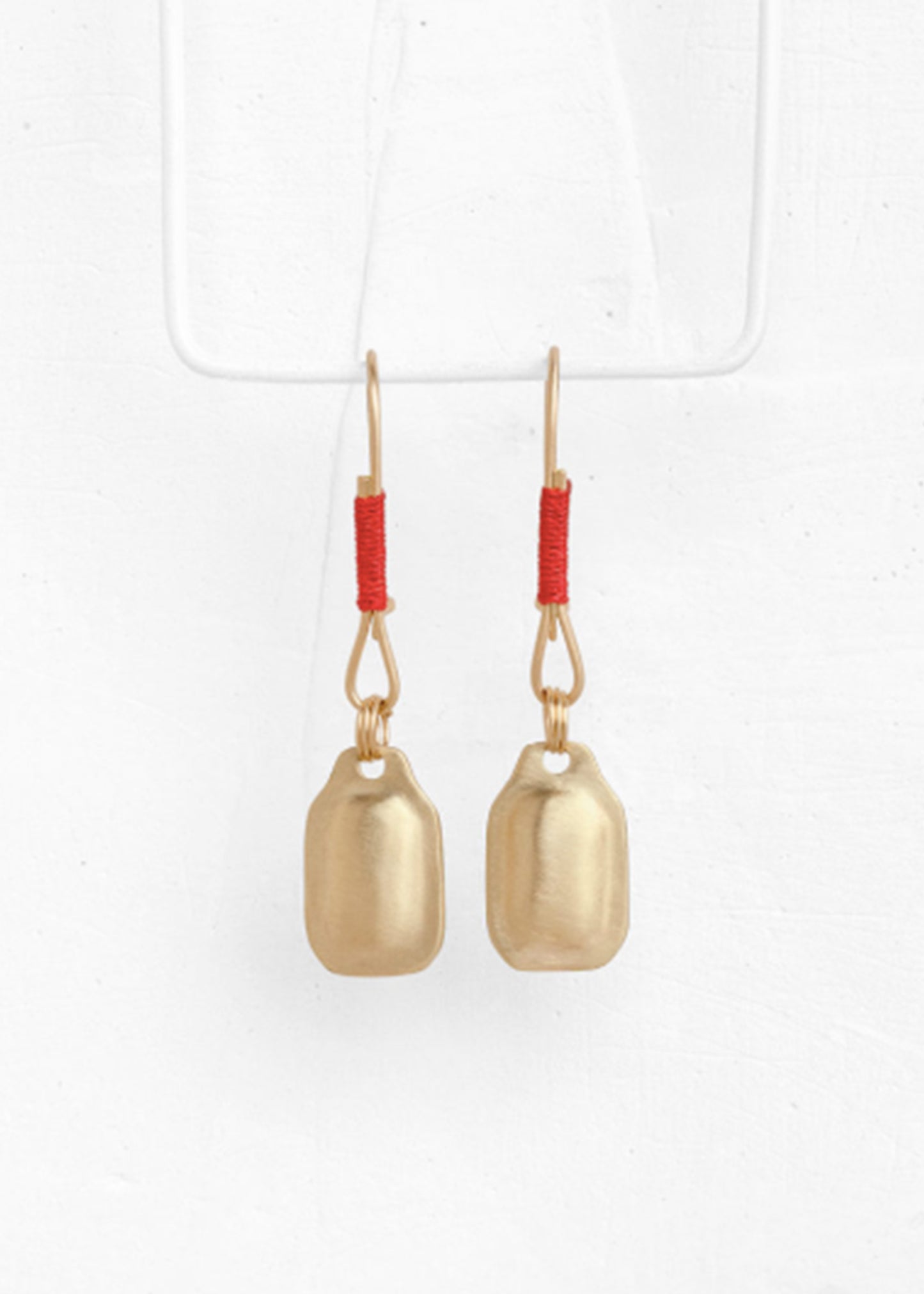 agas-tamar-14k-rectangle-earring-w-red-string | Jewelry | Agas and Tamar