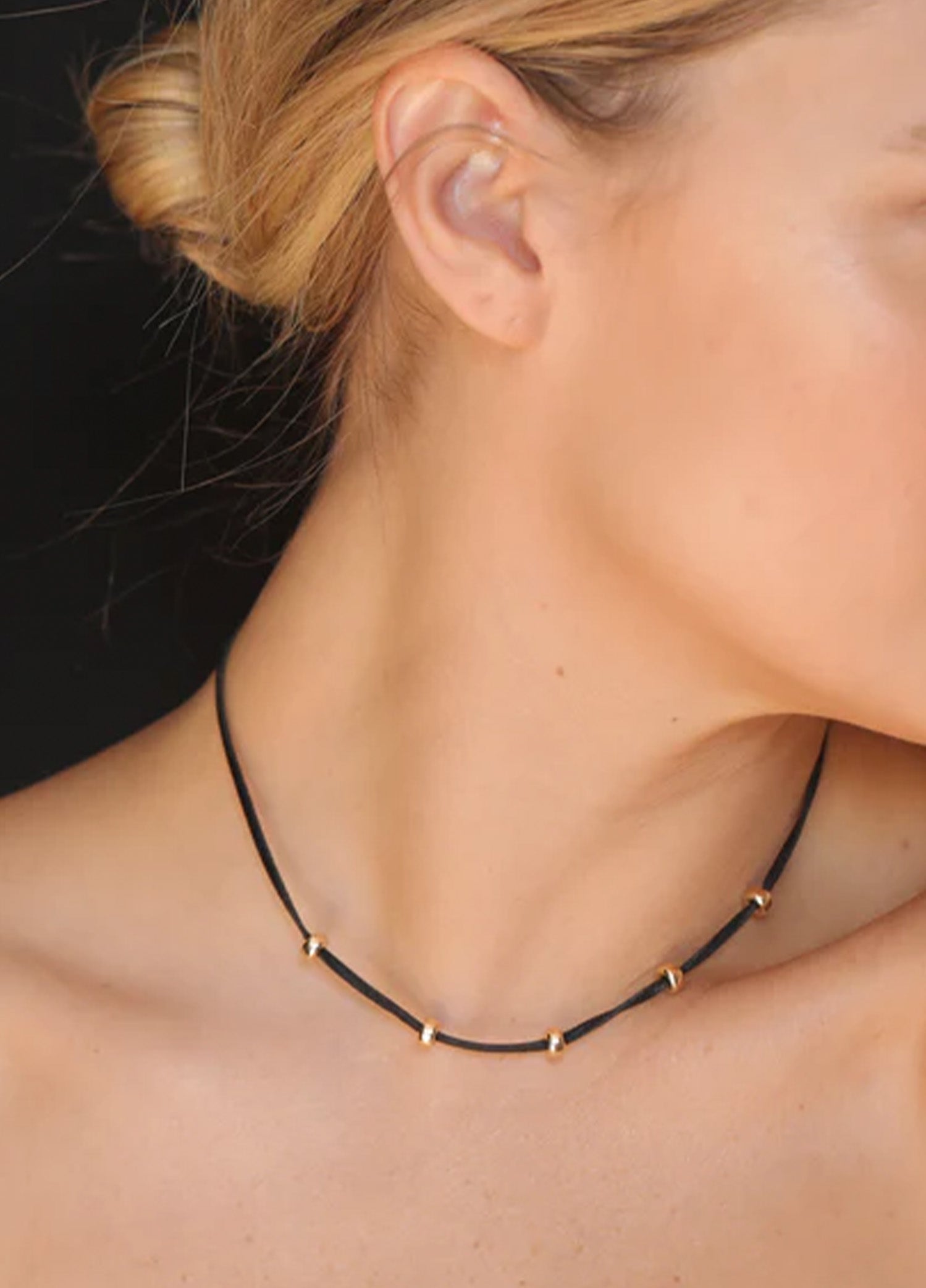 mara-black-and-gold-leather-necklace-14k-gold-filled | Jewelry | Mara Carrizo Scalise